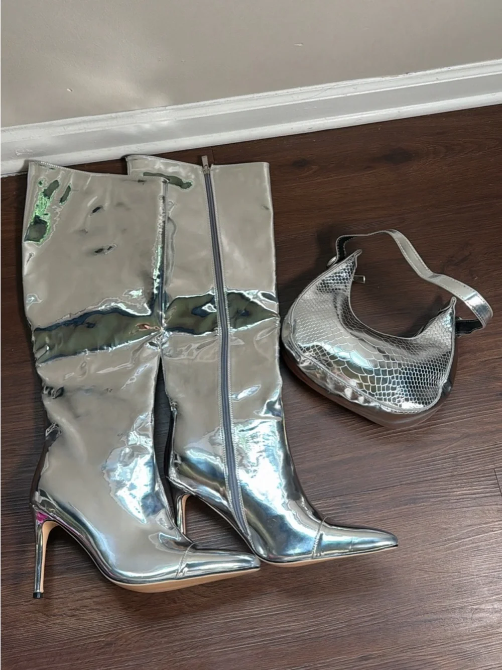 Metallic Solver Knee Boots